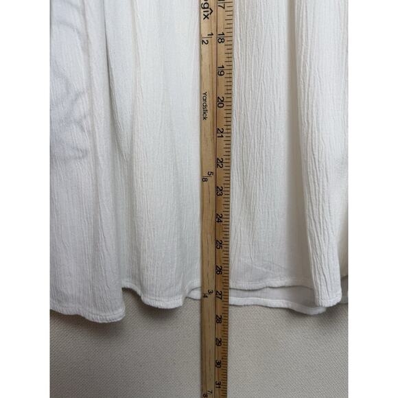 Style & Co Top Size 3X White Black Floral Embroidered Long Sleeve Tassel Cottage - Picture 9 of 12